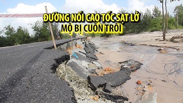 Đường nối lên cao tốc Đà Nẵng - Quảng Ngãi sạt lở nghiêm trọng