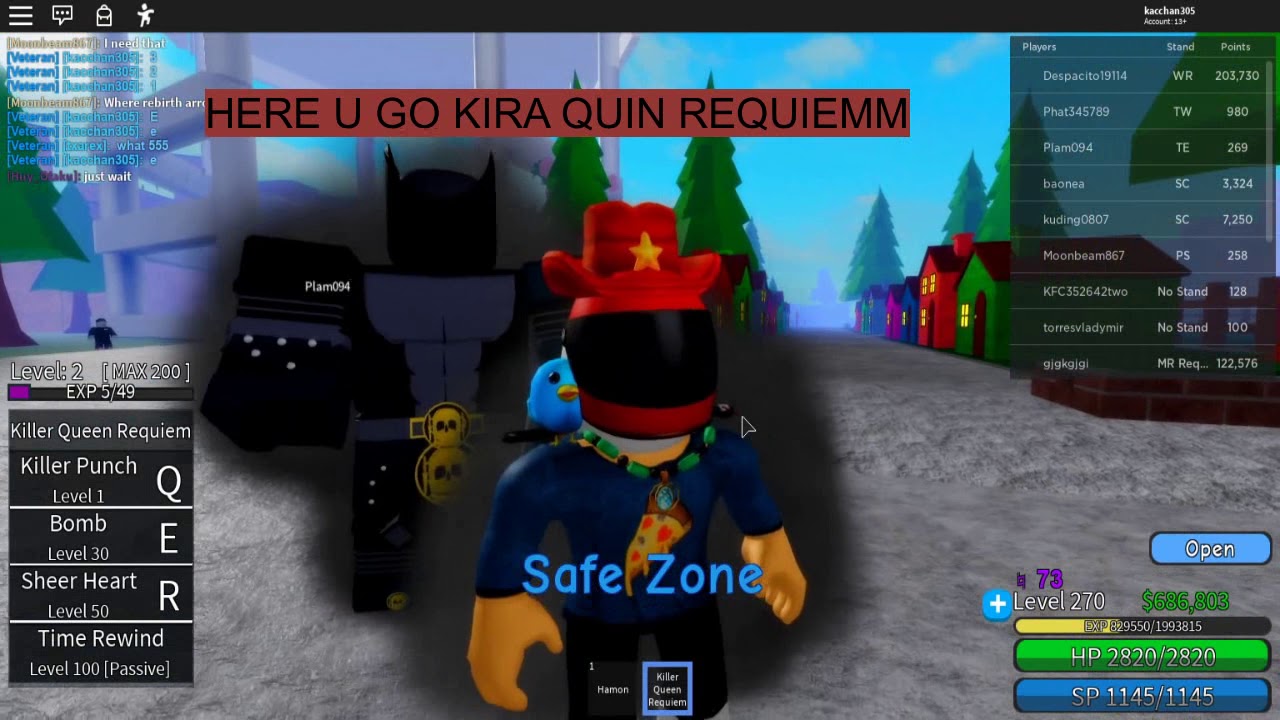 Jojo Blox How To Get Killer Queen Requiem Kqr For Free And Very Easy Latest Youtube - roblox jojo blox 4 รวว stand สดโหด killer queen