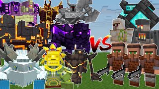 CATACLYSM & MOWZIE'S MOBS BOSSES vs VILLAGER MOBS TEAM (Minecraft Mob Battle)