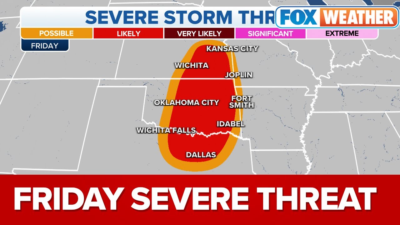 Severe Storm Potential For Southern Plains Friday, Threat For Tornadoes ...