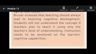 Module 13 Bruners Constructivist Theory 