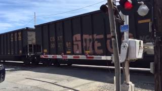 CSX empty coal train speeding through Brunswick