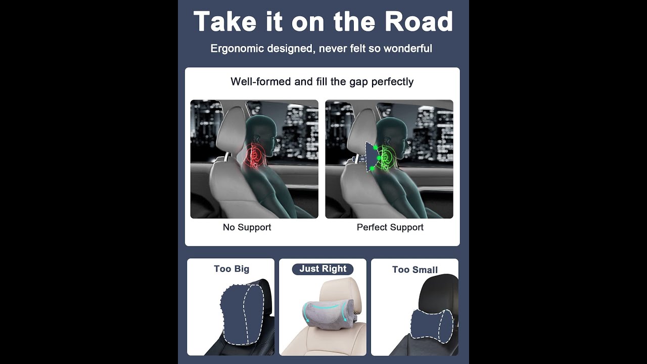 Auto Gadgets Car Neck Pillow Black Buluby Premium Interior Accessories Headrest Support for Driver & Front Passenger Seat Auto Gadgets Car Neck Pillow Black Buluby Premium Interior Accessories Headrest Support for Driver & Front Passenger Seat