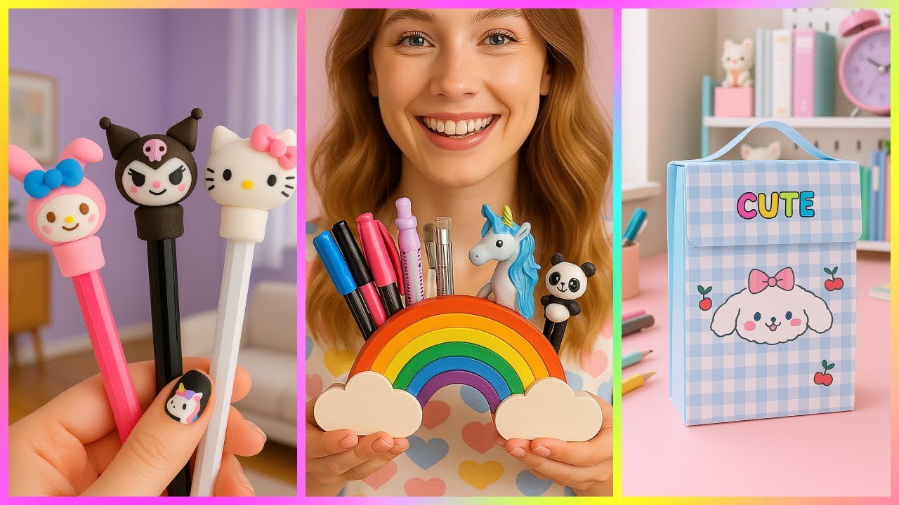 10 DIY - Cute and Easy School Supplies Ideas #stationery - YouTube