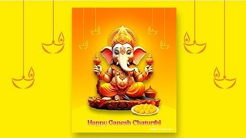 Ganpati Bappa morya wishes poster design in Corel draw #graphicdesign #coreldraw #ganeshchaturthi