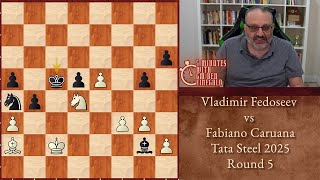 Thumbnail for Five Minutes with Ben: Vladimir Fedoseev vs Fabiano Caruana, Tata Steel 2025, Round 5