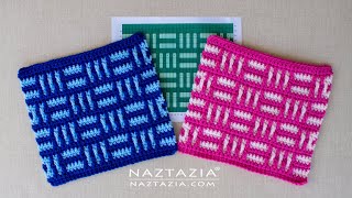 MOSAIC CROCHET for BEGINNERS  Easy and Fast Dishcloth with Basket weave Design