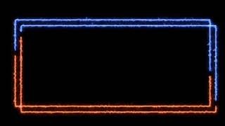 Orange & Blue | Double Line NEON Frame | GLOWING BORDER | Template | Loop Video | Vickey Creation