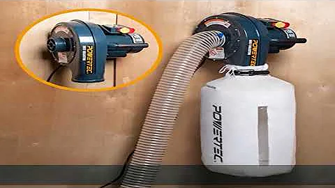 POWERTEC DC5370 Wall Mounted Dust Collector with 2.5 Micron Filter Bag | 537 CFM