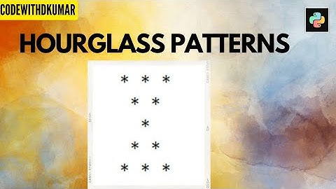 Interview Question Hourglass pattern | hourglass pattern in python | what is hourglass pattern in py