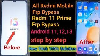 Redmi 11 prime Frp Bypass | All Redmi Mobile Frp Bypass Easy Tricks 100% Solution 💥