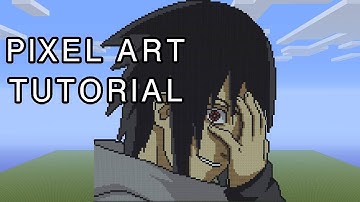 Minecraft Pixel Art Tutorial - Sasuke Uchiha