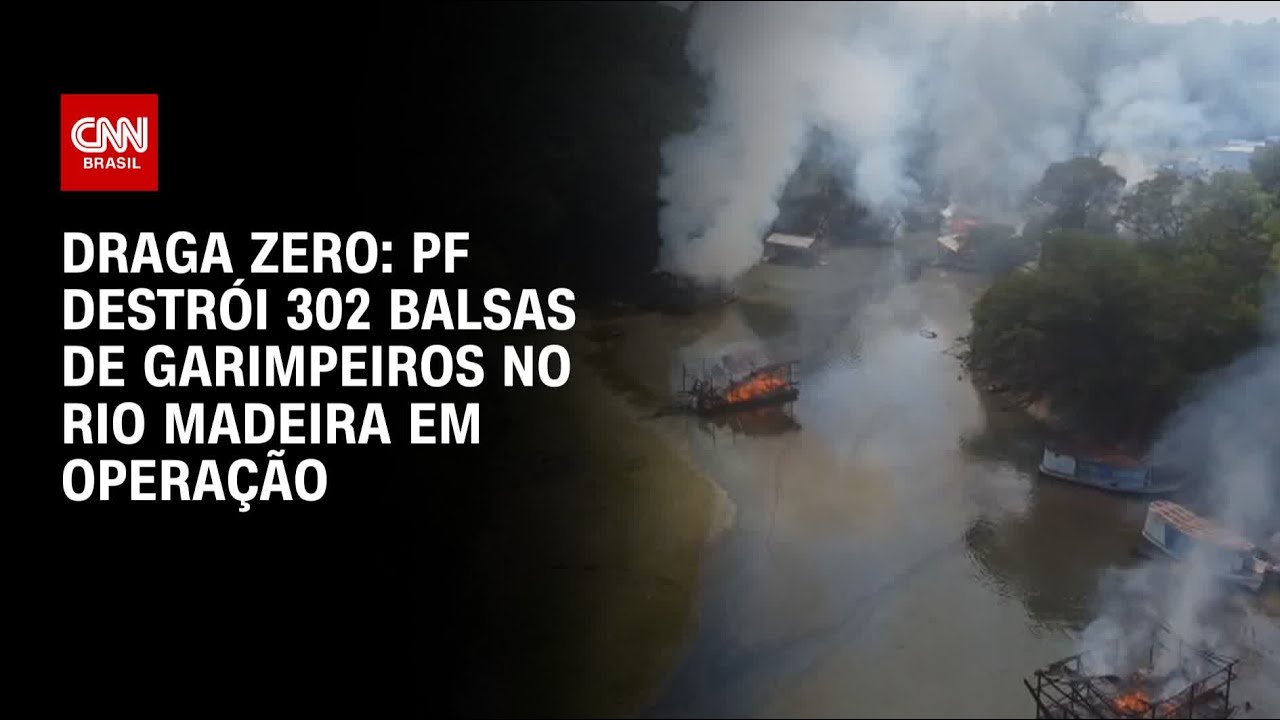 Draga Zero: PF destrói 302 balsas de garimpeiros no Rio Madeira em operação | CNN PRIME TIME