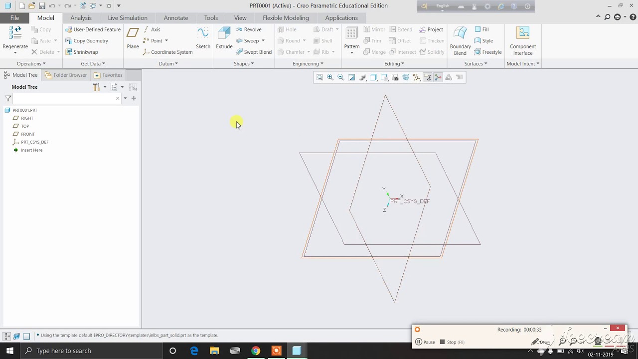 Creo 5 Tutorial How To Use Extrude Command YouTube