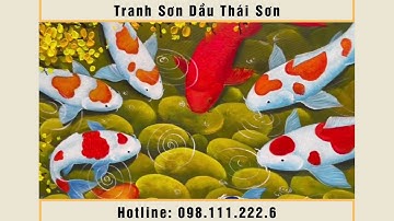 Tranh Sơn Dầu Cửu Ngư Quần Hội - Nhận Vẽ Tranh Theo Yêu Cầu