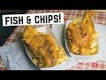 English Food - Real FISH AND CHIPS! (Americans Try British Food) - Cornwall, England