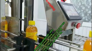 Máy chiết rót đóng nắp nước cam, nước dâu đóng chai pet tự động