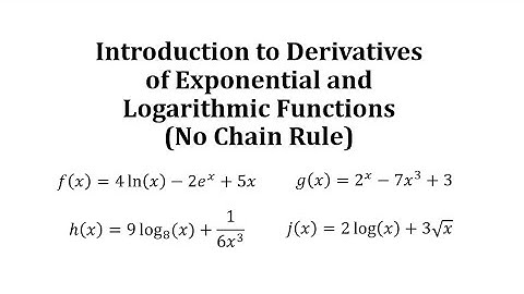 Introduction to Derivatives of Logarithmic and Exponential Functions (no chain rule)