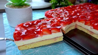 Cake with incredible taste! So delicious! Strawberry cake with vanilla pudding recipe