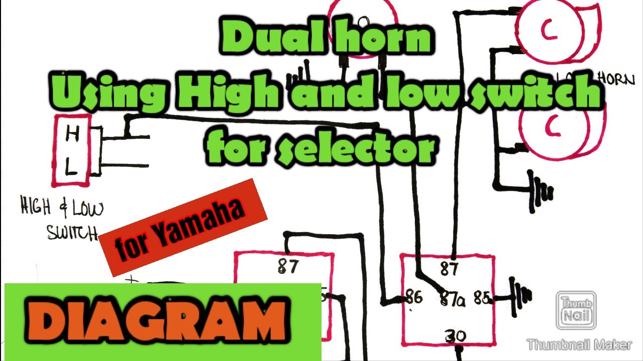 Dual horn Using high and low switch for selector YouTube