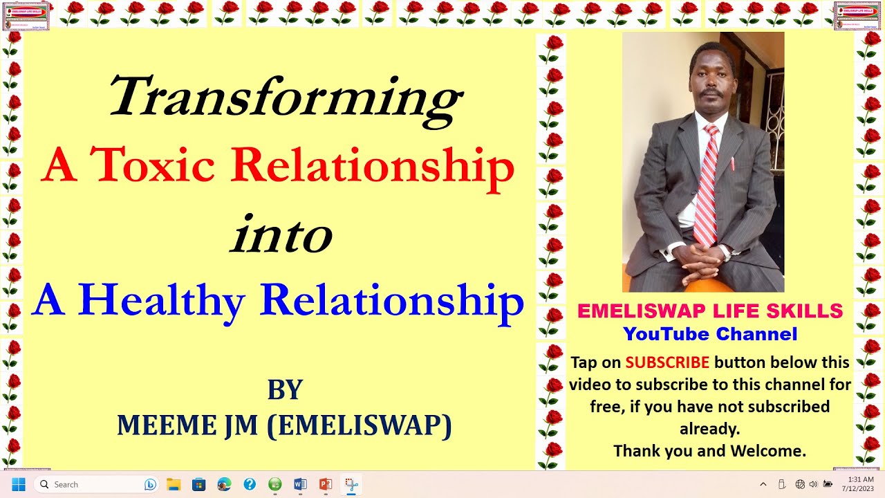 How to Transform A Toxic Relationship Into A Healthy Relationship - YouTube