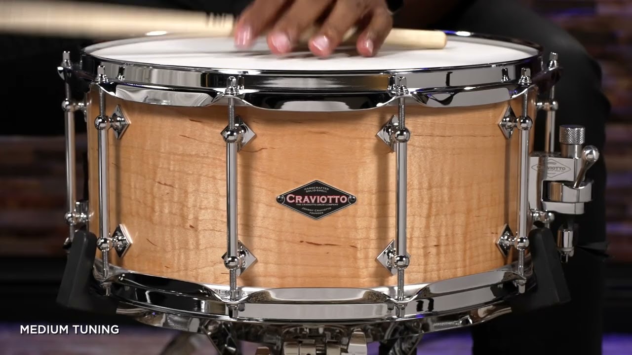 Craviotto 14x6.5 Custom Shop Curly Maple Snare Drum (CRCUS1465CMNI