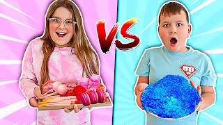 PINK VS BLUE FOOD CHALLENGE!! | JKREW