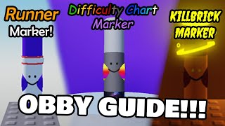 Difficulty Chart Marker, Killbrick Marker, and Runner Marker Obby Guide (Find the Markers)