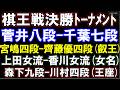 棋王戦決勝T　菅井八段-千葉七段　王座戦予選　森下九段-川村四段　女流名人　上田女流ー香川女流　叡王戦予選　宮嶋四段ー齊藤優四段　元奨励会員アユムの評価値放送
