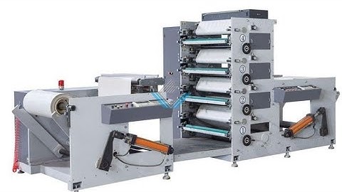 Máy in flexo 4 mầu dạng cuộn khổ 950 chuyên in ly giấy. Tô giấy RS-950