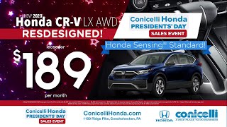 $79/mo. Civic, $139/mo. Accord, $189/mo. CR-V at Conicelli Honda's Presidents' Day Sales Event!