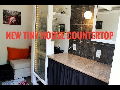 The New Tiny House Countertop And Fold Down Table Finished Youtube