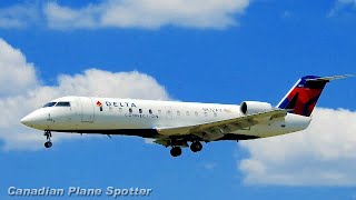 Delta Connection CRJ-200 FINAL Landing & Takeoff at Ottawa Airport (YOW)