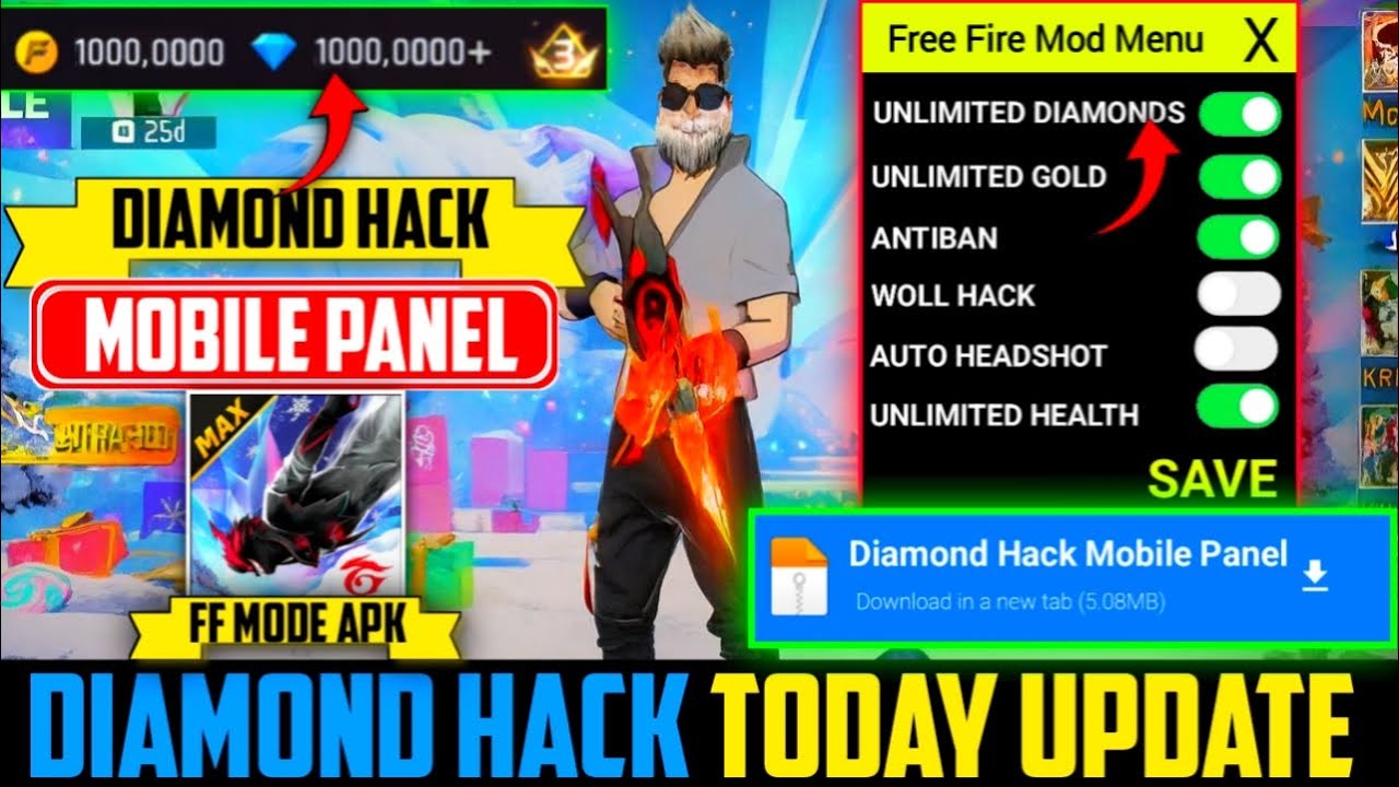 FREE FIRE NEW DIAMOND HACK || FF NEW MOD MENU APK || UNLIMITED DIAMOND SCRIPT || FREE FIRE HACK