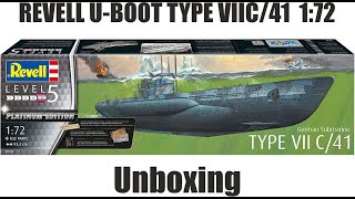 Unboxing Revell German Submarine Typ VIIc/41 Platinum Edition 1/72