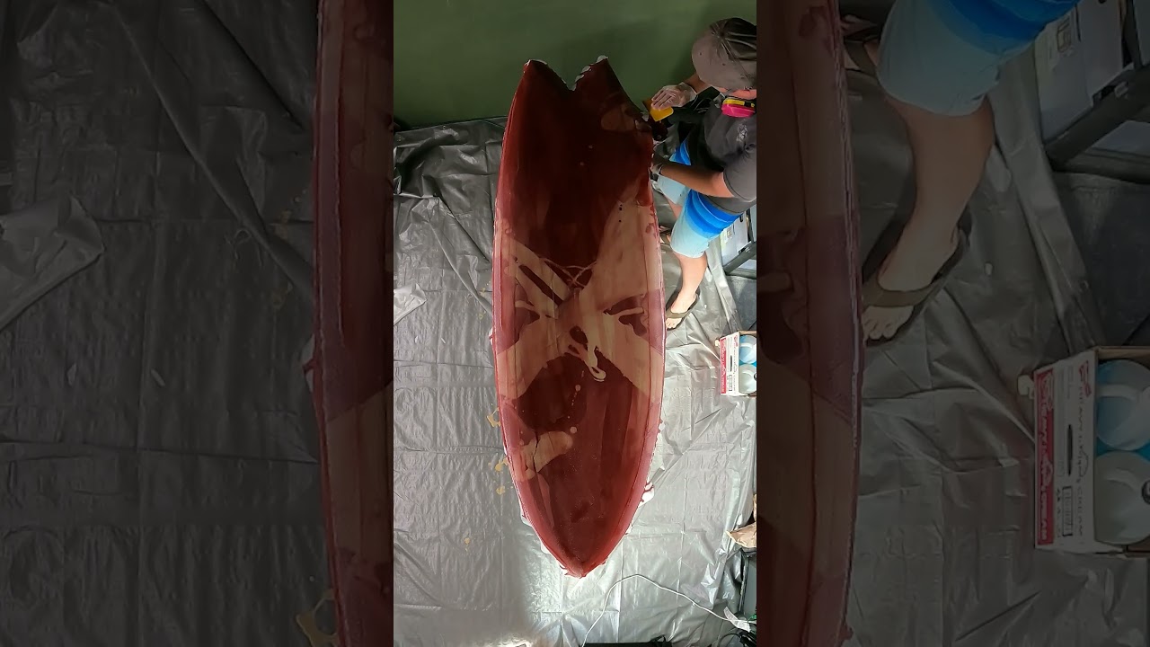 Abstract resin surfboard art time lapse  
