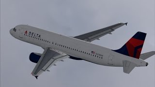 FSX HD Project Airbus 320 DELTA 1100 Atlanta to Boston Full Flight Passenger Wing View