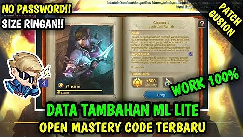 Data Open Mastery Code All Hero Terbaru Patch Gusion | Data Tambahan ml lite