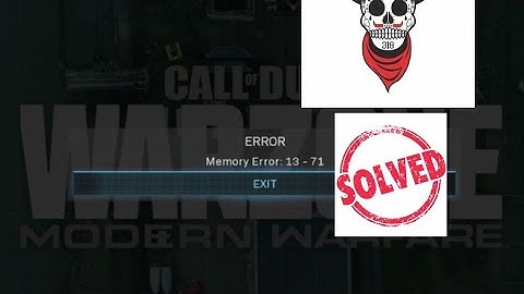 الحل النهائي للمشكل الرهيب memory error 1371... Call of duty warzone