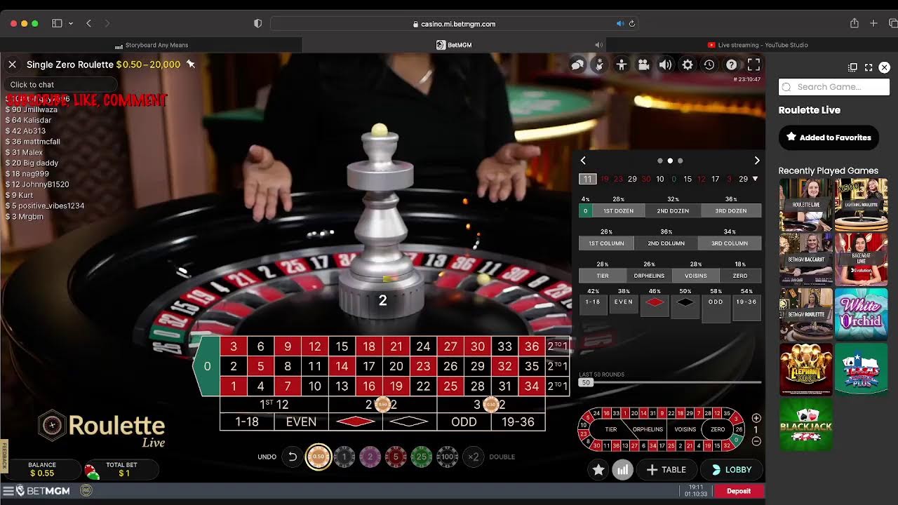 MGM Roulette Online Live Dealer - Dinero Towns Live Stream