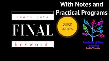 Final Keyword in Java | Final Classes | Final Methods | Final Variables