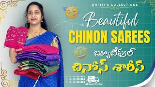 Chinon  sarees order WhatsApp:6301119663