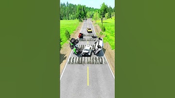 Cars VS Giant Speed Bumps-BeamNG drive |CRAZY VS #shorts #ytshorts