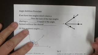 1.6 Angle Bisectors and Angle Addition Postulate
