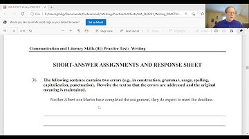 MTEL Communications & Literacy Skills - Writing Subtest - Sentence Corrections