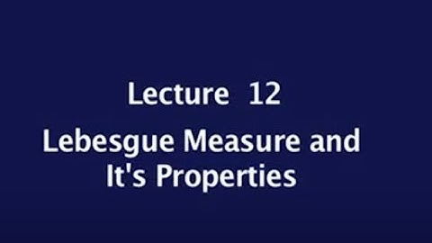 Lebesgue measure and its properties #swayamprabha #CH38SP