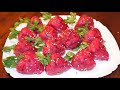 Закуска из селедки"Клубничка". / Appetizer of herring "Strawberries"