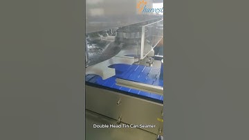 #Automatic dual head protein powder tin can seamer, Double head servo metal canister closing machine