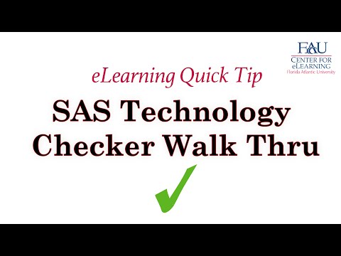 QuickTip: SAS Technology Checker Walk Thru