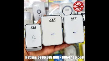Bộ chuông cửa điện không dây 2 chuông báo 1 nút bấm từ xa đa năng ATA AT-913MA chống nước gọi cổng
